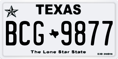 TX license plate BCG9877