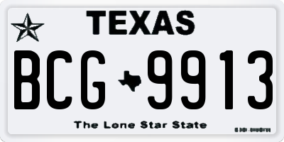 TX license plate BCG9913