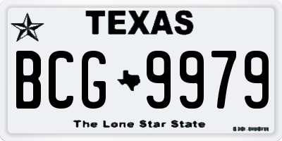 TX license plate BCG9979