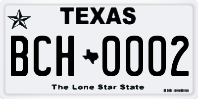 TX license plate BCH0002