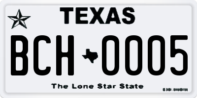 TX license plate BCH0005