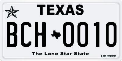 TX license plate BCH0010