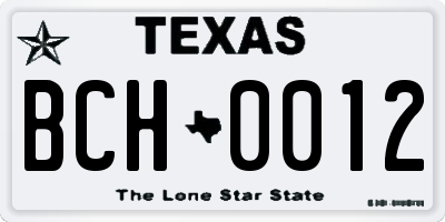 TX license plate BCH0012