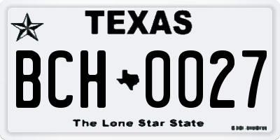 TX license plate BCH0027