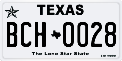 TX license plate BCH0028