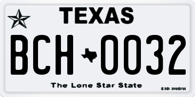TX license plate BCH0032