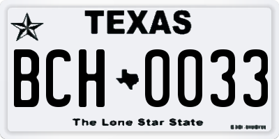 TX license plate BCH0033