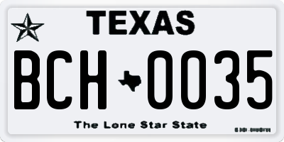 TX license plate BCH0035