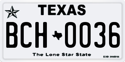 TX license plate BCH0036