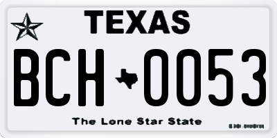 TX license plate BCH0053