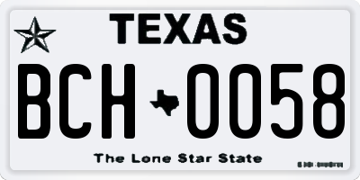 TX license plate BCH0058