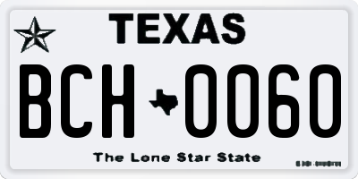 TX license plate BCH0060
