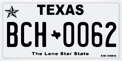 TX license plate BCH0062