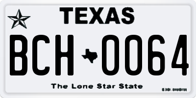 TX license plate BCH0064