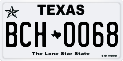 TX license plate BCH0068
