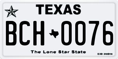 TX license plate BCH0076