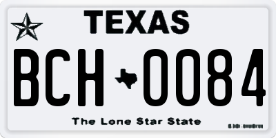 TX license plate BCH0084
