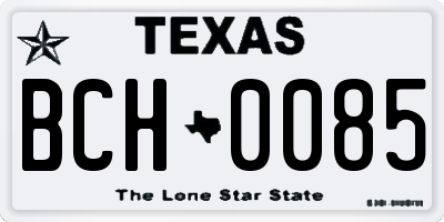 TX license plate BCH0085