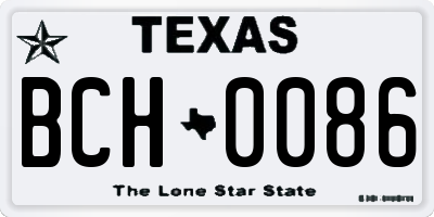 TX license plate BCH0086