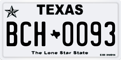 TX license plate BCH0093