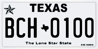 TX license plate BCH0100