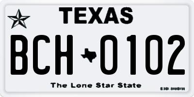 TX license plate BCH0102