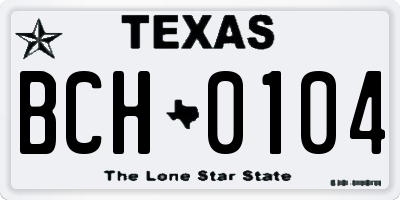 TX license plate BCH0104