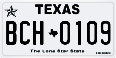 TX license plate BCH0109