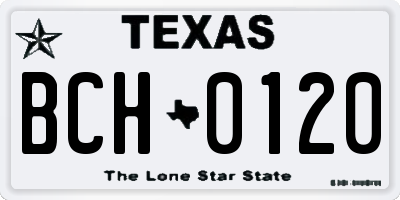 TX license plate BCH0120