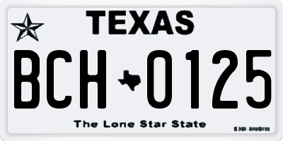 TX license plate BCH0125