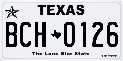 TX license plate BCH0126