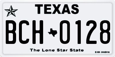 TX license plate BCH0128