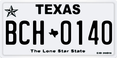 TX license plate BCH0140
