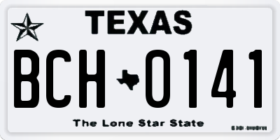 TX license plate BCH0141