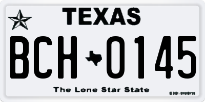 TX license plate BCH0145