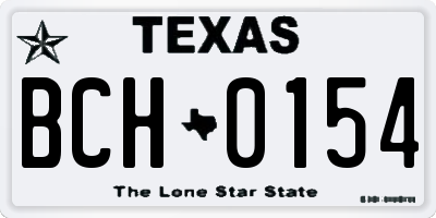 TX license plate BCH0154