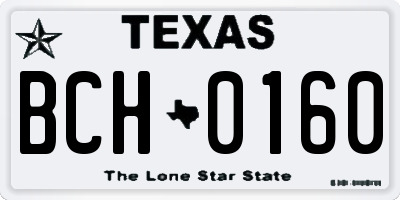 TX license plate BCH0160