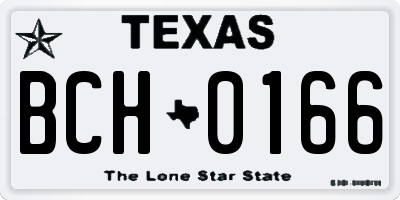 TX license plate BCH0166