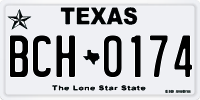 TX license plate BCH0174