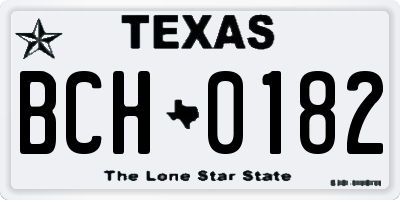 TX license plate BCH0182