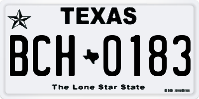 TX license plate BCH0183