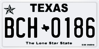 TX license plate BCH0186