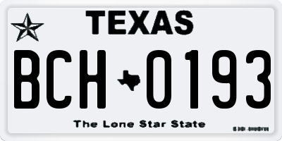 TX license plate BCH0193