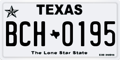 TX license plate BCH0195