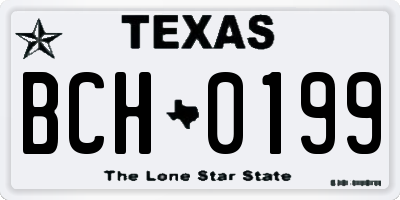 TX license plate BCH0199