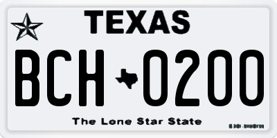 TX license plate BCH0200