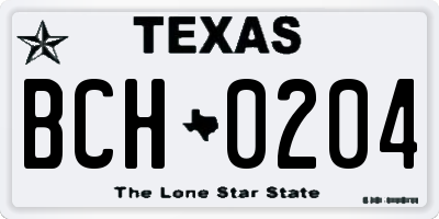 TX license plate BCH0204