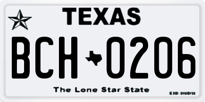 TX license plate BCH0206