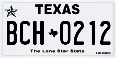 TX license plate BCH0212
