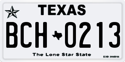 TX license plate BCH0213